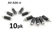 10-PACK 3.5mm Mono Female Jack to RCA Male Plug Adapter, CablesOnline AV-A24-10