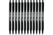 BIC Softfeel Retractable Ballpoint Pen Medium Black Box 12 Soft Feel