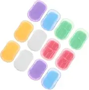 Toddmomy 12 Pack Portable Soap Sheets Travel Soap Slices for Hand Wash Outdoor Activities Compact Light for Camping Hiking Material No Odor