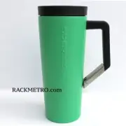 Starbucks Green Kelly Clip On Handle Stainless Steel Tumbler 16 oz RARE