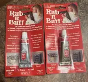 2x Amaco Rub 'n Buff Wax Metallic Finish Silver Leaf & Antique Gold 0.5 fl. each