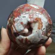 632g Natural Mexico Banded Agate Quartz Sphere Polished Crystal Ball Reiki Decor