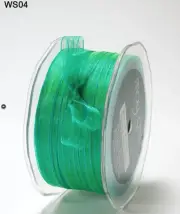 3/8" Sheer Iridescent Pinstripe Ribbon - May Arts - WS04 Turquoise - 8 yds