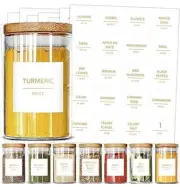 Talented Kitchen 184 Gold Spice Jar Labels Minimalist Sticker Decals