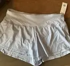 Calia Nebulous Blue Mid Rise Inner Brief Angle Slit Kick It Up Shorts 1X $40