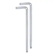 2pcs Ball End Hex Key Wrench 6mm L-Shape Long Arm Metric Wrenches, Silver