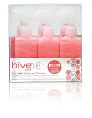 Hive Of Beauty Low Melt Spray Paraffin Wax Peach Hygienic Application- 6x80g