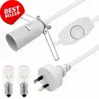 Salt Lamp Cord with 2E14 Bulbs Dimmer Switch Metal Clip 1.8M Cable for Himalayan