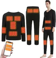 [IMYOGI] Cozy Men Heated Underwears, Smart Temperature Control Electric Thermal Base Layer Indoor Outdoor Heating Clothes