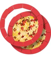 Pie Crust Shield Silicone Protectors Adjustable Fit 8" to 10" Diameter (6 total)