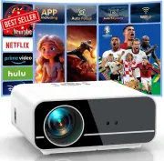 【Netflix/Android TV】 Projector 4K with Auto Keystone/Focus, Wifi6 Bluetooth Full
