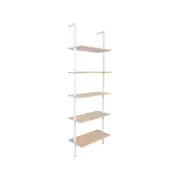 YES4HOMES Industrial Ladder Shelf Wood Wall-Mounted Bookcase Storage Rack Shelves Display
