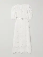 [Zimmermann] Zimmermann - Halliday Belted Recycled-guipure Lace Midi Dress - Ivory - 1 1 Ivory