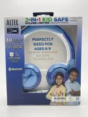 Altec Lansing Kid Safe 2-in-1 Bluetooth Headphones Hero Blue. BRAND NEW