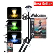 Versatile Wall-Mounted Solar Light Butterfly Flag Holder for Year-Round Decor