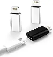 3-Pack,Micro USB to Lightning Adapter,Lightning Male to Microusb Female Adapter for Apple iPhone 5s 6 6s 7 8 Plus se2 x xr xs 11 12 Mini max pro Ipad Connector Converter Port