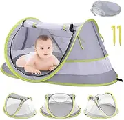 NAVESO Pop up Beach Tent, Foldable Portable Baby Beach Tent with Anti Uv Sun Protection, Baby Tent Sun Shade Beach Tents for Baby Family Beach, Hiking, Easy Set (Grey)