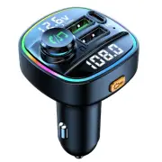 Bluetooth FM Transmitter for Car, Hands Free Calling, Dual Screens Display, Q...
