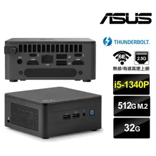 【ASUS 華碩】NUC i5十二核{朧月勇士II} 迷你電腦(i5-1340P/32G/512GB M.2)