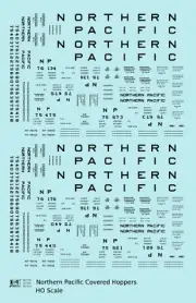 K4 HO Scale Decals Northern Pacific Ribbed Covered Hopper Black