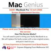 A2251 Screen Replacement Service For Apple MacBook Pro 13" 2020