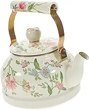 LIGIGWASH Enamel Stovetop Kettle Vintage Tea and Coffee Pot for Gas Induction Cookers Wear Resistant Design for Daily Use for Tea Lovers