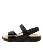 New Ziera Benji Xw Black Black Lea Womens Shoes Casual Sandals Sandals Flat