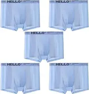 [Generic] Hello Mens mesh Underwear Ice Silk Underwear Box Briefs Breathable Underwear Trunks Underpanties