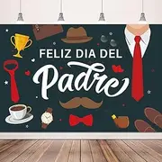 Feliz Dia Del Padre Decoracion Backdrop Banner Fathers Day Decoracions 5x3FT Spanish Tie Tool Photography Background for Happy Fathers Day Decoracions Supplies