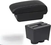 Armrest Box Car Armrest Box Storage Box Dedicated Retrofit Interior Car Accessories for VW for Polo 9N 3 2002-2009(B1 Black White 3USB6)