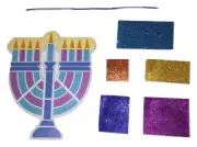 Hanukkah Sparkly Menorah Art Kit (7 x 8 Inches, Punchout Self-adhesive Foam Dots