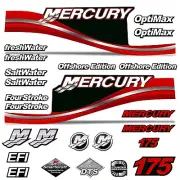 Mercury 175 Four 4 Stroke Decal Kit Outboard Engine Graphic Motor Merc RED