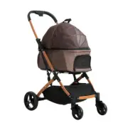 i.Pet Large Double Pet Stroller for Dogs Cats 4-Wheel Foldable Travel Pushchair