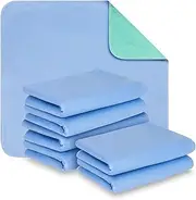 Hearth & Harbor Waterproof Bed Protector Pads - Washable and Reusable 34x36 Mattress Pad - Pack of 6 Absorbent Incontinence Pads For Pets, Kids, Adults & Elderly - Bedwetting Protection Pads For Floor
