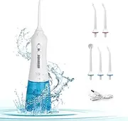 Cordless Water Flosser 3 Modes with 5 Jet Tips Professional 300ml Water Tank Cordless Oral Irrigator Portable Teeth Cleaner for Home Travel Braces Gum Care ALKOY