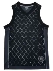 AND1 Mens Black Chain Link Fence Basketball Sleeveless Muscle Shirt Tank Top M
