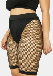 Plus Won't Forget Ya Fishnet Biker Shorts
