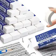 MROOFUL Pencil Erasers White Rubber Eraser Clean Without Leaving Any Artistic Marks, Suitable for Drawing Sketching Painting, Writing, Stationery Accessories Office Stationery (20 Eraser)