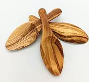 MARGOUMY Tiny Olive Wood Scoop,3.5 inches,Set of 3. (Spoon Shape)