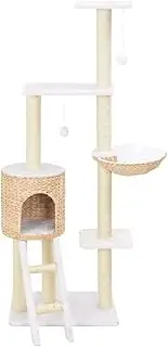 Cat Tree with Sisal Scratching Post & Seagrass - Sturdy Multi-Level Cat Furniture for Indoor Cats, Durable & Eco-Friendly Design for Scratching, Climbing, and Relaxing