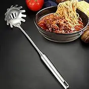 34 cm Stainless Steel Spaghetti Pasta Tongs, Stainless Steel Spaghetti Server, Pasta Spoon Server Fork, Heat Resistant Serving Tongs Spoon for Pasta, Pasta, Baking, Cooking