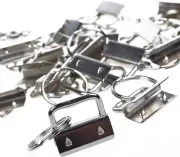 25Sets 1 Inch Key Fob Hardware/Wristlet Sets with Key Ring