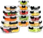 Acehq Glass Food Storage Containers with Lids,15 Pack Glass Meal Prep Food Co...