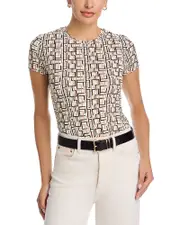 L'Agence Ressi Geo Print Short Sleeve Tee