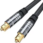 BlueRigger Digital Optical Audio Toslink Cable (3M, Fiber Optic, Aluminum Shell, 24K Gold-Plated) - Compatible with Home Theatre, Sound Bar, TV, Xbox, PlayStation PS5/PS4 – Premium Series