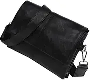 [BESTYASH] Men PU Leather Shoulder Bag Crossbody Design for Phones Earphones Essentials Fashionable All Storage Classic Black