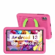 Android 13 Tablet Kids 8 Inch 4GB RAM 64GB ROM Parental Control Educational Learning PreInstalled Apps Case Device
