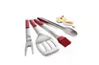 GrillPro 4-Piece Deluxe Stainless Tool Set Turner, Tong, Fork & Brush 49824