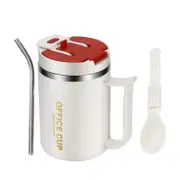 Stainless Steel Mug Tumbler with Handle Vacuum 500ML Insulated Large Iced Coffee Cup with Lids Straws Reusable Water Bottle for Home Outdoor Office