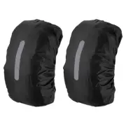30-40L Waterproof Backpack Rain Cover 2 Pack with Vertical Strap S Black